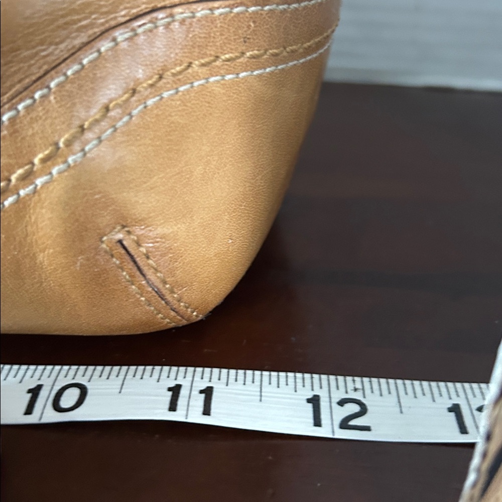 Stylish Tan and dark brown Leather satchel purse Set - Picture 7 of 13